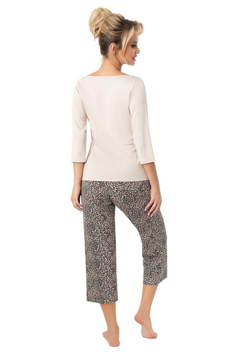Omari 3/4 Pigiama donna Donna beige - manica 3/4, 95% viscosa, leggero e femminile