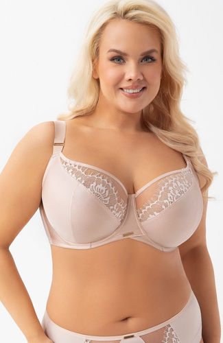 K 937 Evia Reggiseno morbido Gorsenia beige - reggiseno morbido con ricamo per seno grande