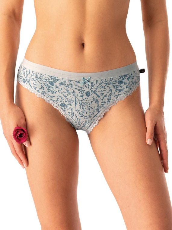 Mutandine da donna LPR 830 Key verde menta - cotone, confezione da 2 pezzi in scatola, comode e classiche