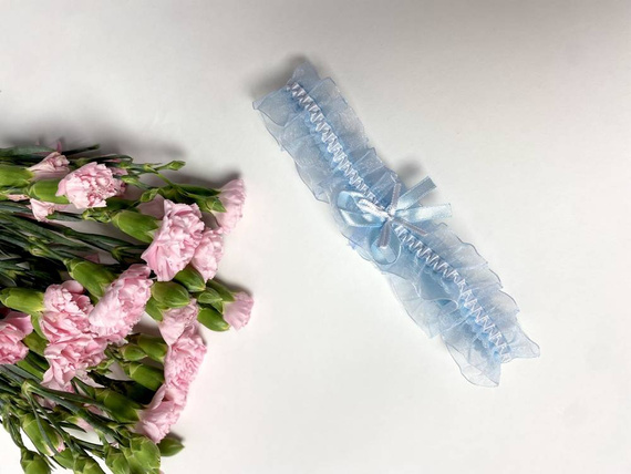 221 De Lafense giarrettiera in chiffon - azzurro