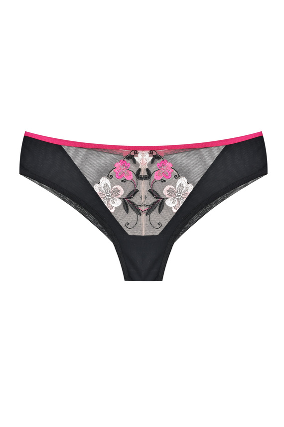 Mediolano Orchid 19259 slip brasiliano con rete e ricamo floreale