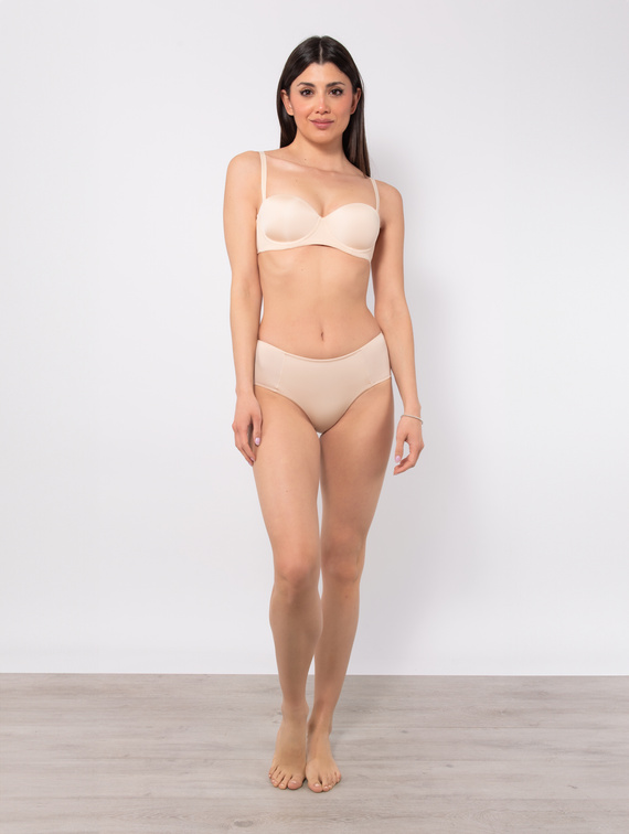 2550 Reggiseno a fascia - imbottito, liscio, con spalline rimovibili Sielei beige