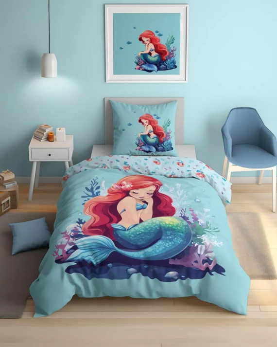 5549 A Fluo 95 Luminoso nel buio biancheria da letto a sirena 100% cotone | Per bambini Detexpol