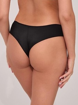 2211/B Ava, slip bikini nero in microfibra con laccetti