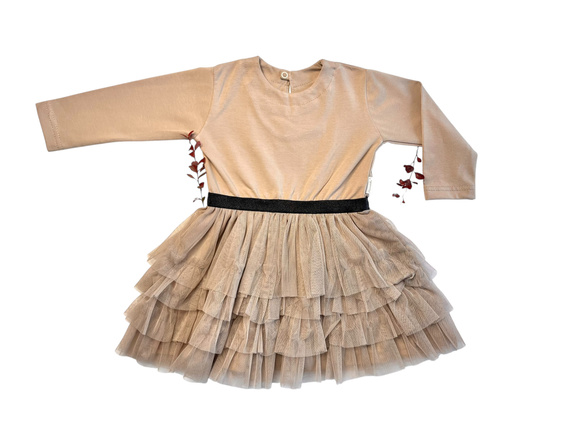 Abito da neonato beige Mamatti SW054 - 100% cotone | Qualità polacca | Comfort e stile