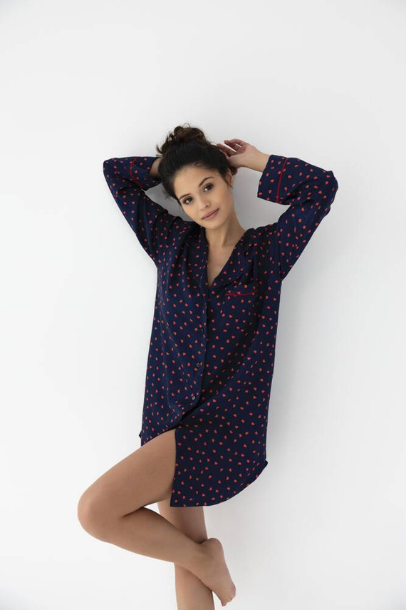 Camicia da notte sbottonata Sophia di Sensis - blu navy