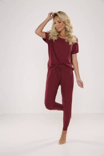 346 Paula Plus Size Pigiama da donna De Lafense - marrone