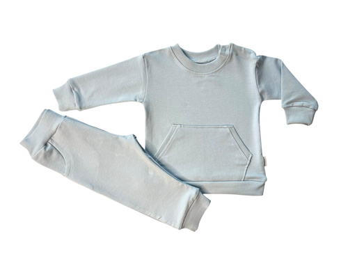 Mamatti DR2567 set tuta da ginnastica per bambino - felpa e pantaloni in tonalità blu