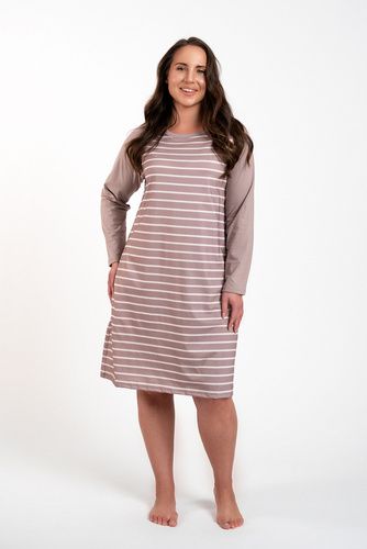 Camicia da notte Oda Moda Italiana - stampa cappuccino