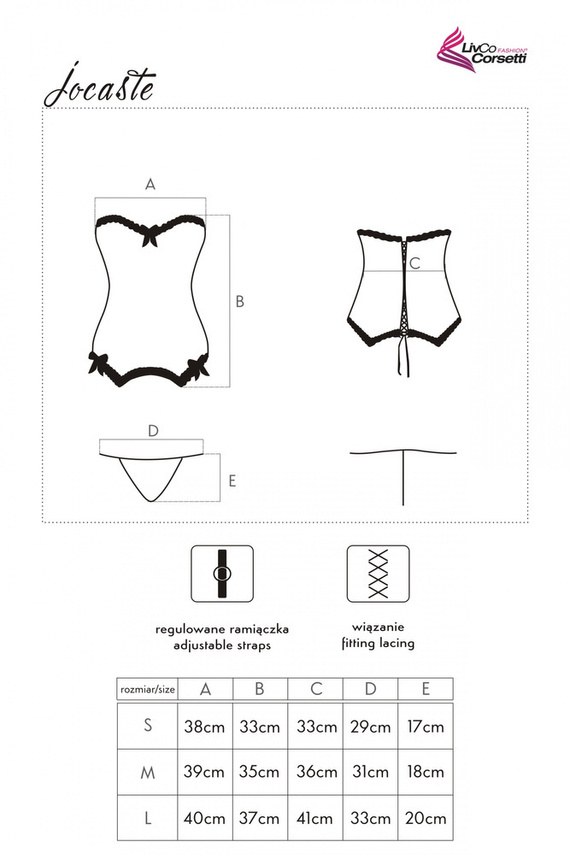 Jocaste LC 16039 Corsetto + perizoma LivCo Corsetti Moda