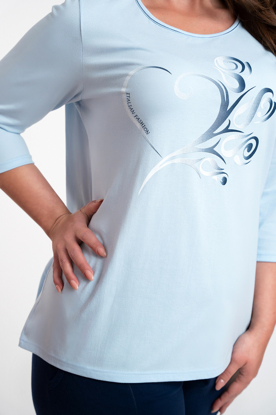 Arietta Pigiama da donna con maniche e pantaloni a 3/4 Moda italiana - blu