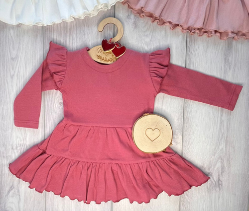 Mamatti SP504 Abito bambina maniche a farfalla 97% cotone