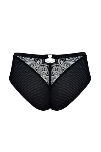 Mediolano Exclusive 19257 Slip brasiliano a vita alta nero in pizzo