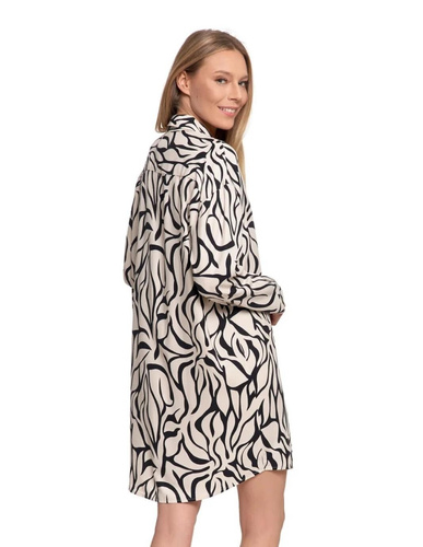 PDK4800-003 Camicia da notte Moraj crema - viscosa, manica lunga, abbottonata