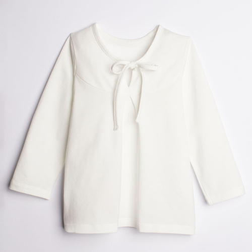 Blusa bambina Nicol 221139 cotone manica lunga elegante bianca