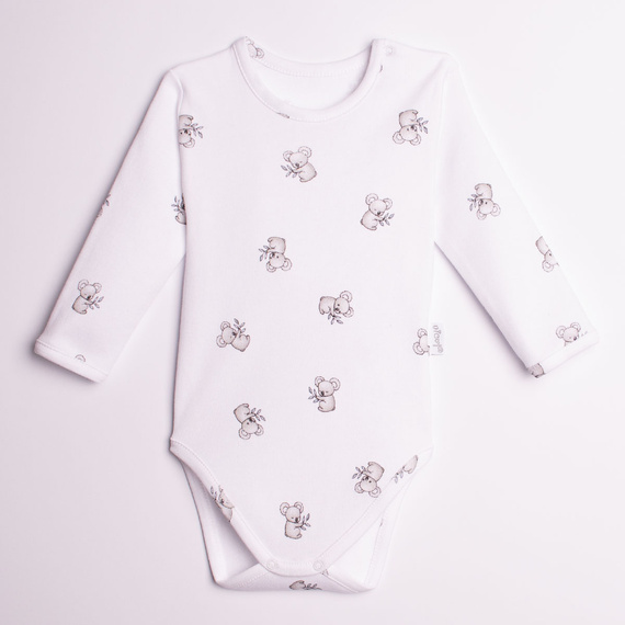 Body neonato Nicol 223097 Figo 100% cotone Koala manica lunga bianco