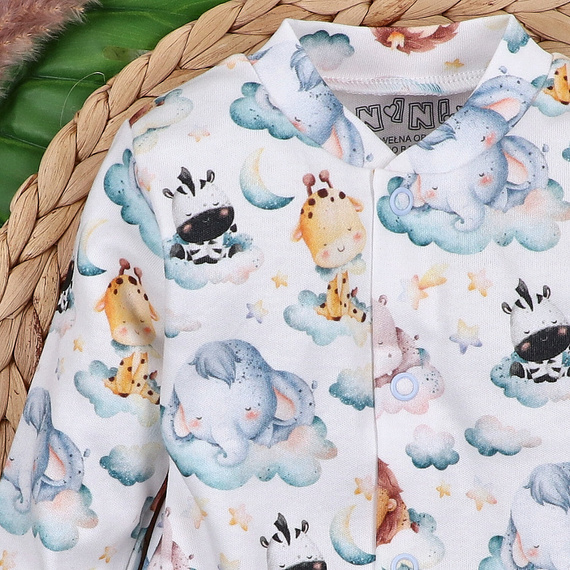 ABN-5610 Caftano per neonato in cotone biologico Nini's Little Dreamers - bottoni a pressione senza nichel, sicuri e confortevoli per il bambino