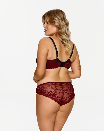 2630 Reggiseno Lupoline - bordeaux con ferretto morbido, in pizzo