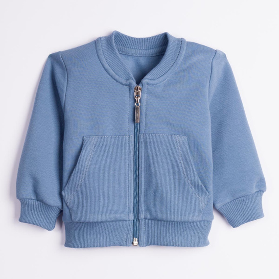 228273 Nicol FARMA Felpa bomber da bambino blu in cotone