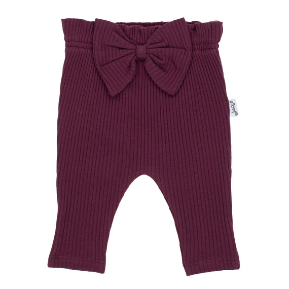 217016 Alisa Pantaloni in cotone Nicol a coste con fiocco