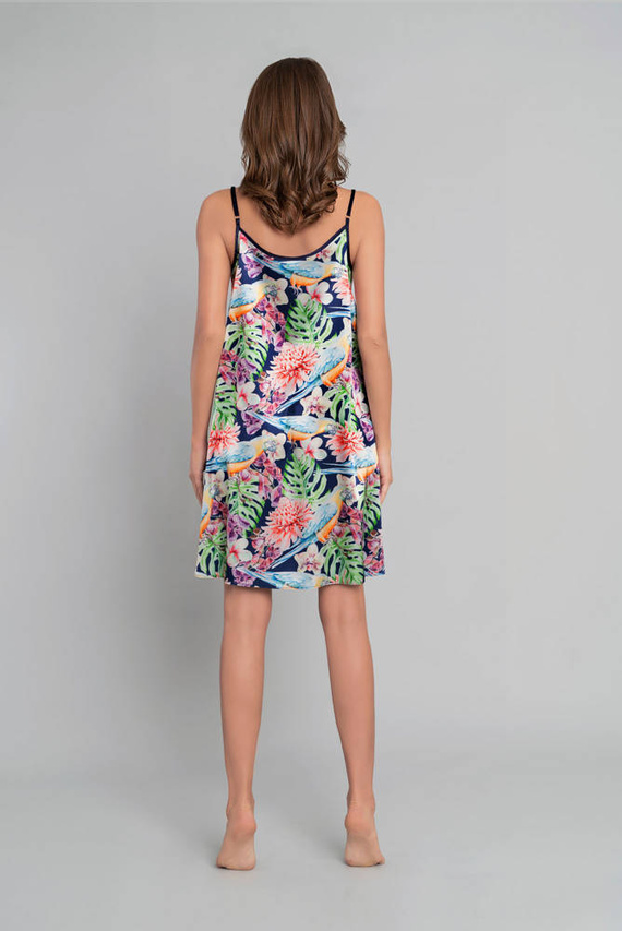 Polinesia Camicia da notte da donna, cinturino stretto Moda italiana - stampa floreale