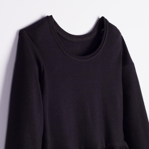 Blusa bambina Nicol 163706 100% cotone nera con baschina e pizzo