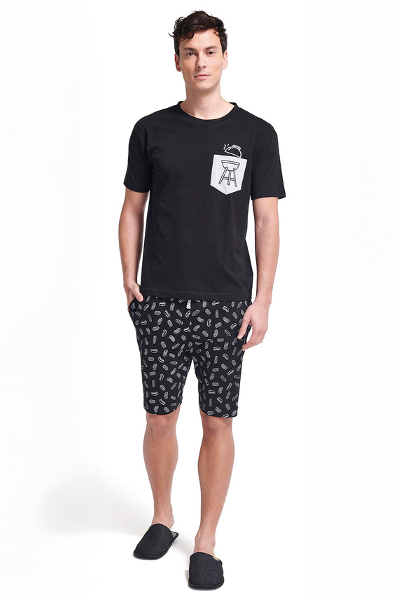 Gianny Pigiama uomo grigio Sorbetto - manica corta, pantaloncini, stampa, cotone