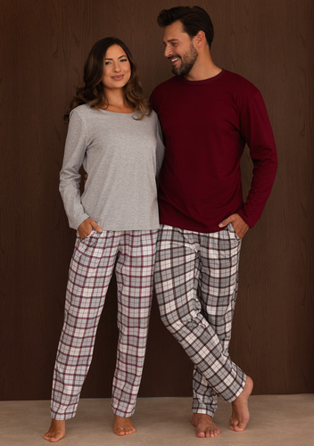 Pigiama uomo Regina 6010 100% cotone manica lunga comoda per tutto l'anno blu
