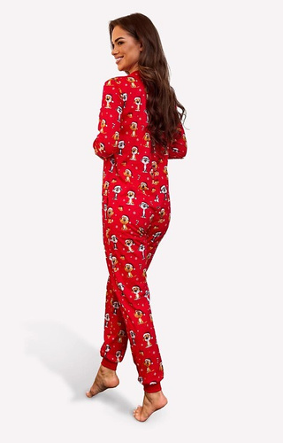 786/473 Tuta Dog 3 Cornette donna - rosso, festivo, cotone