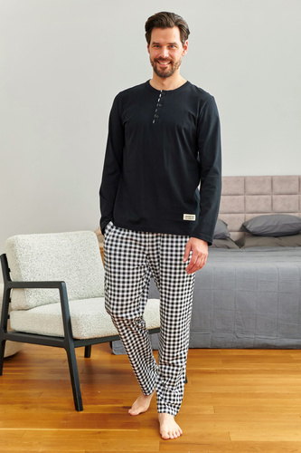 7369 Doctor Nap Pigiama da uomo in cotone - taglio classico e comfort naturale per qualsiasi serata fuori casa