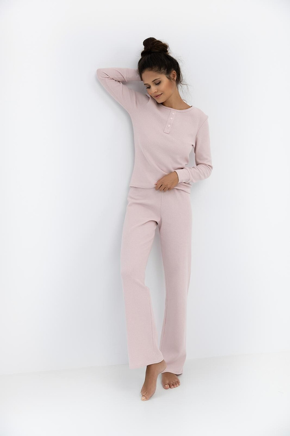 Pigiama donna Sensis Arlette rosa sporco - cotone, manica lunga | Elegante e confortevole per la notte
