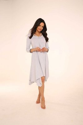 439 Abito da notte Nice De Lafense - eleganza femminile e comfort durante il sonno - melange chiaro