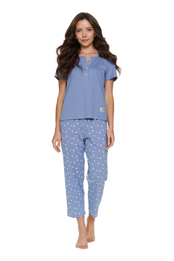 Pigiama Doctor Nap 7267 in cotone 7/8 per allattamento donna - stardust