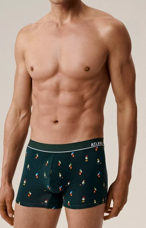 2GMH-031/25 Boxer Atlantic da uomo - cotone con elastan, fantasia colorata, confezione da 2 pezzi