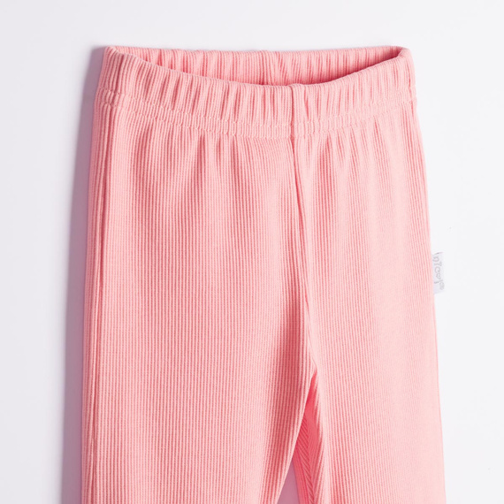 Nicol Tosia 225211 Pantaloni a zampa per bambina in cotone a coste color salmone