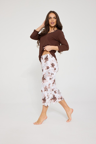 Cornette Colette 659/503 Pigiama donna in modal e cotone 3/4 fiori