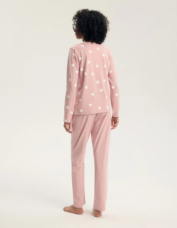 Henderson Gitte 45425 Pigiama Donna Lunga 100% Cotone Scollo a V dusty rose