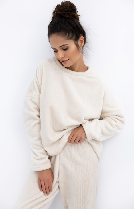 Pigiama da donna Bridget Homewear Sensis - maglia calda e morbida, ecrù