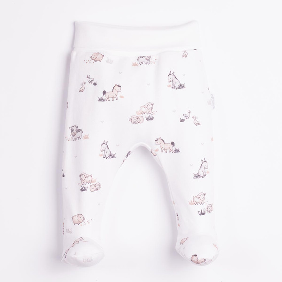 228009 Nicol FARMA Pantaloni corti per neonati in cotone animali crema
