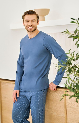 3474 Lorenzo Pigiama uomo Taro jeans - cotone, pantaloni lunghi, tasche