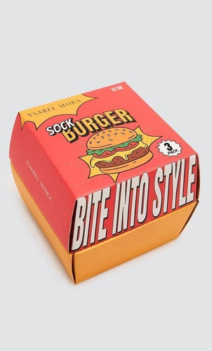 Ysabel Mora 17501 Calze Unisex Burger 3 Paia in Cotone Confezione Regalo