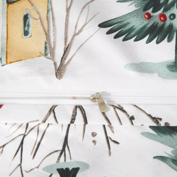 Xmass Skiing Christmas biancheria da letto in microsatin bianco I25 Spod Igły i Nitki - morbida, liscia e resistente