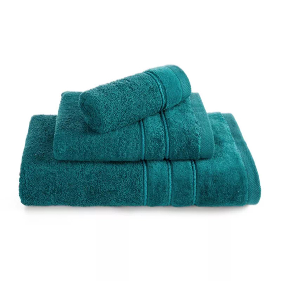 Set asciugamani Eurofirany 3 pezzi morbidi assorbenti eleganti Sibel dark turquoise