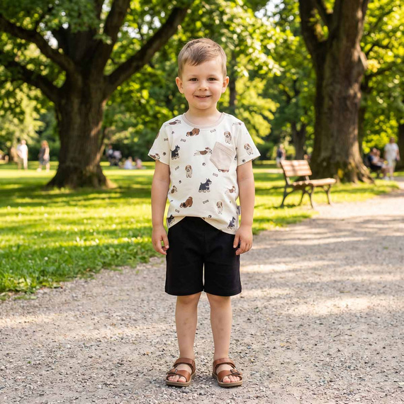 163892 Nicol Shorts da Bambino Neri in Cotone con Tasche