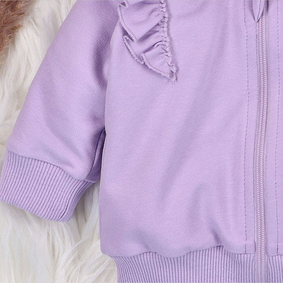 ABN-5488 Felpa in cotone organico Underwater World Nine, viola, con zip, con cappuccio