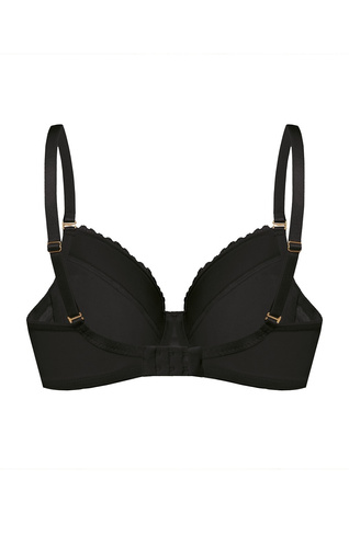 Reggiseno a coppa intera Petra Mefemi di Nipplex - nero, sostegno stabile, coppe in pizzo, interno in cotone, imbottiture push-up rimovibili