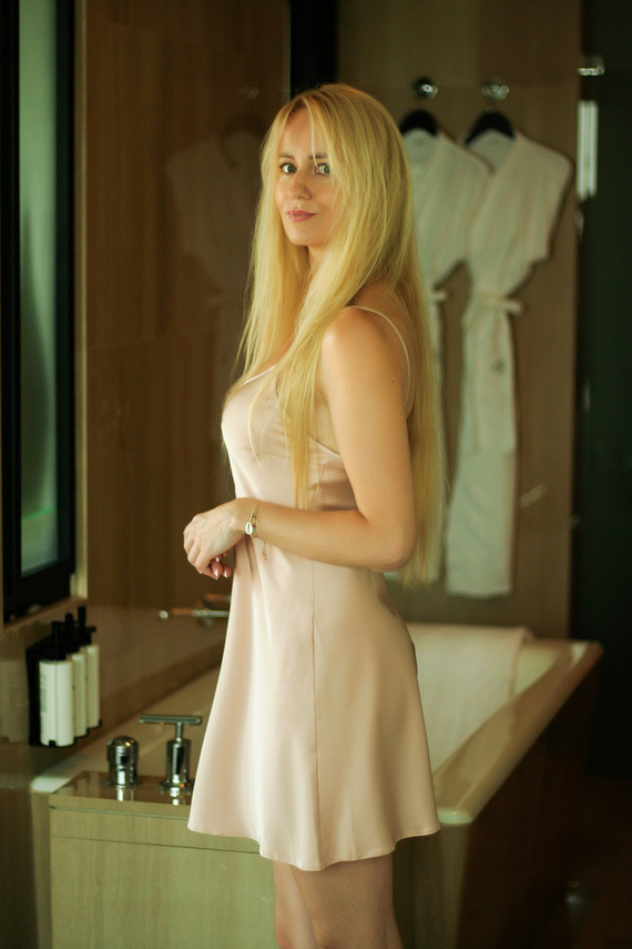 Chemise in raso Ibiza slips per donna Kalimo - nudo