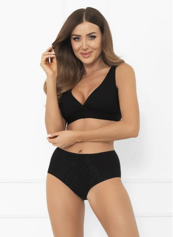 Libra maxi mutandine da donna con accento in pizzo | Moda italiana nero