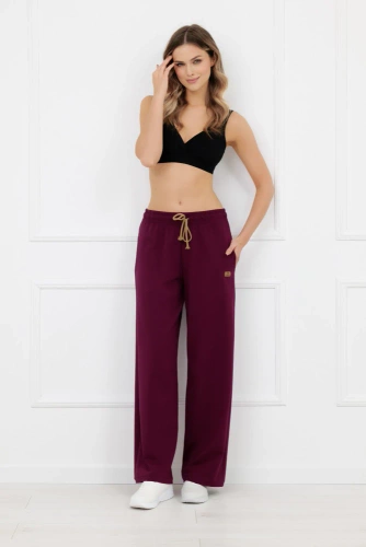 Pantaloni lunghi bordeaux da donna Caro - pantaloni eleganti e alla moda