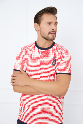 Flota Pigiama uomo a maniche corte, pantaloncini Moda italiana - stampa rosso/blu